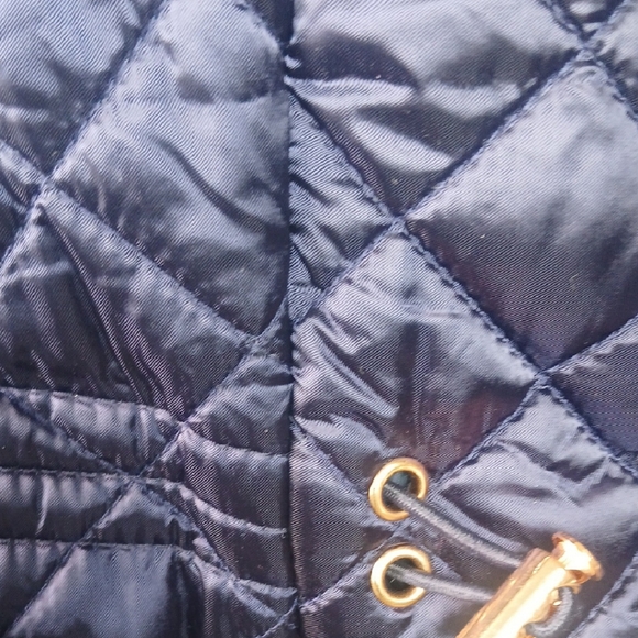 Navy Quilted Women's Jacket With Rose Gold Hardware - Picture 10 of 13
